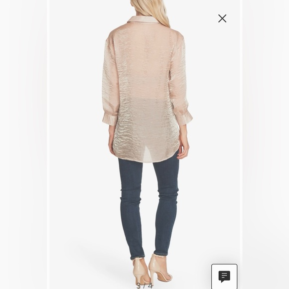 Vince Camuto Gold Organza Shirt - Picture 9 of 10